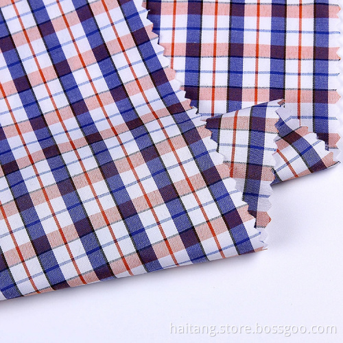 Check Polyester fabric Bright Woven Cloth Smooth Shirt